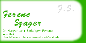 ferenc szager business card